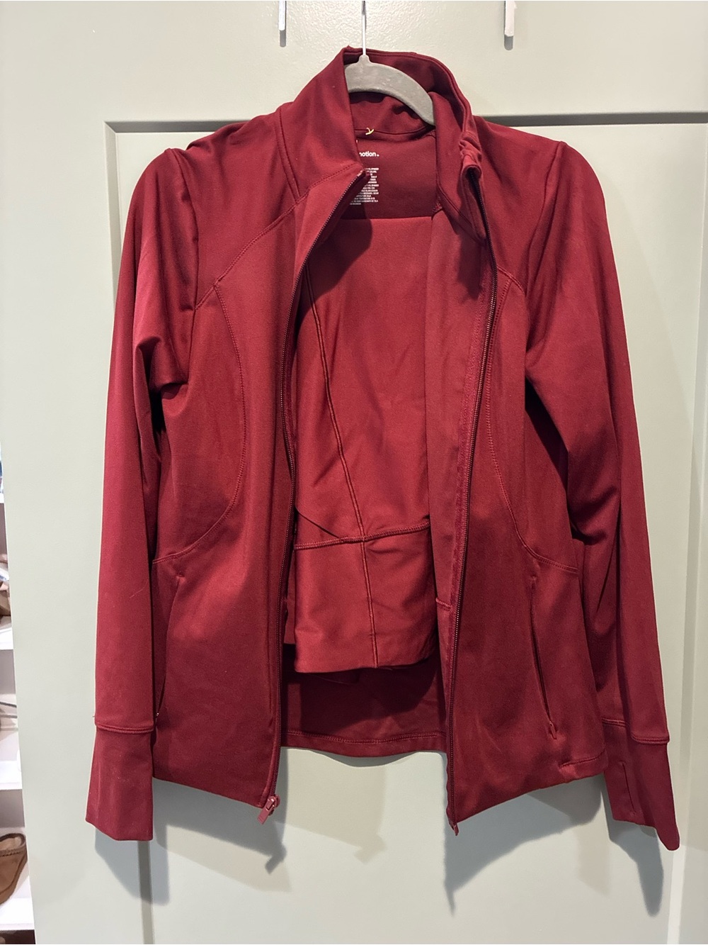 all in motion Deep Red Zip-Up Jacket w/ Matching Yoga Pants New No Tag